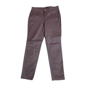 Versona Metallic Brown Straight Leg Pants with Mid-Rise Waist Size 10